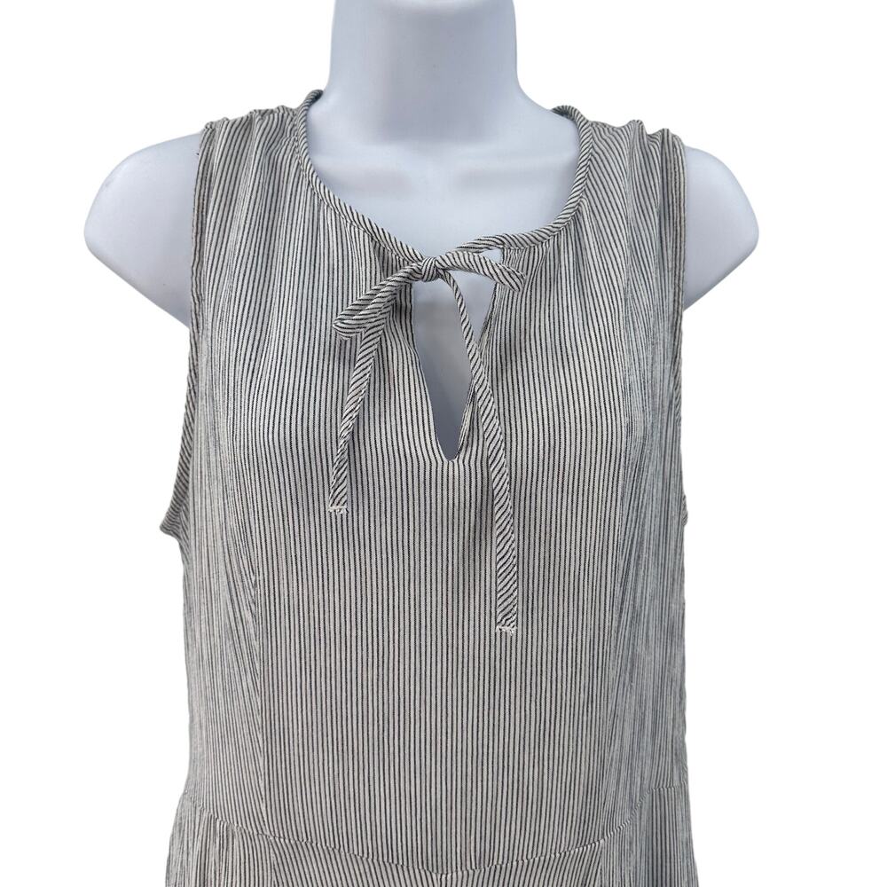 Caslon Dress White Striped Sleeveless Tank Dress WMNS S Coastal Casual Boho - Picture 5 of 14